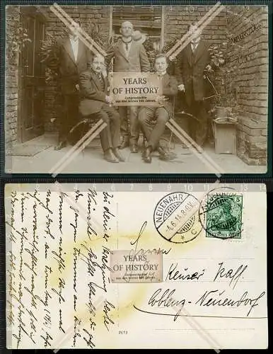 Orig. Foto AK Bad Neuenahr Ahrweiler 1914 gelaufen 4 junge Männer Lassen sich 