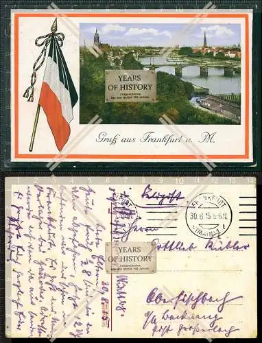 Orig. AK Frankfurt am Main 1915 Feldpost gelaufen mit patriotischer Fahne