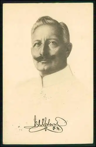 AK Postkarte Kaiser Wilhelm II, Portrait, Faksimile N.P.G.Karte 1915 gelaufen