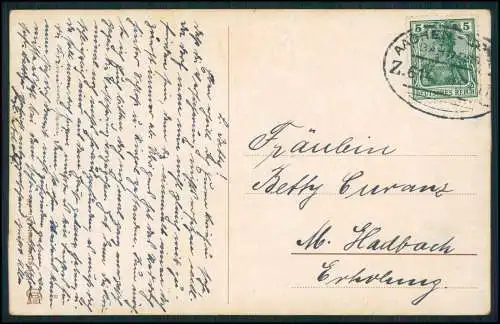 AK Kinder hissen schwarz-weiß-rote Fahne, Propaganda, Kaiserreich 1913 gelaufen