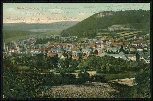 AK Niedermarsberg Marsberg im Sauerland, Stadt Panorama 1906 gelaufen