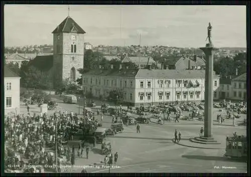 Foto AK Norwegen Trondheim Torvet Kirche Denkmal uvm.