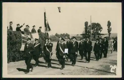 Foto AK Kaiserliche Marinefahne, Dt. Soldaten-Veteranen, Festzug um 1935