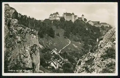 Foto AK Harburg in Bayern, Blick auf die Burg 1937 gelaufen