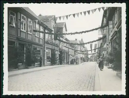 3x Foto Bockenem ? in Niedersachsen um 1930 Geschmückt zum Schützenfest