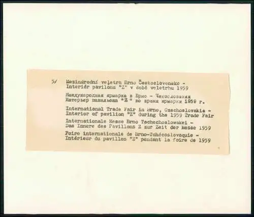 Foto 21x18cm Brno Brünn Tschechien Internationale Messe Ausstellung Innenansicht