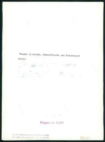 Foto 24x18 cm Wangen im Allgäu, Blick vom Brunnen auf das Frauentor um 1940