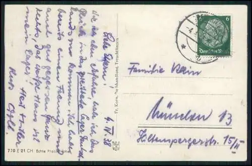 AK Treuchtlingen im Altmühltal Weißenburg-Gunzenhausen Panorama 1938 gelaufen