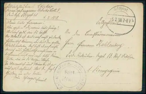 Foto AK 1. WK Kriegsgefangenen Arbeits-Bataillon 9 Feldpost 1917 gelaufen