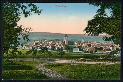 AK Wemding Panorama im schwäbischen Landkreis Donau-Ries in Bayern 1915