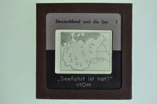 Orig. Dia Litofa 5x5 cm Deutschland und die See 1939