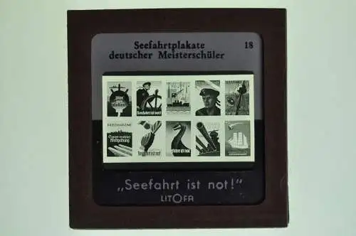 Orig. Dia Litofa 5x5 cm Seefahrt-Plakate deutscher Meisterschüler