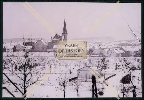 3x Repro Foto Dorf mit Kirche Winterlandschaft 1941