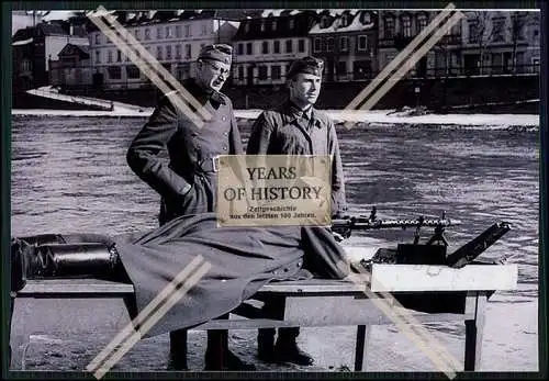 3x Repro Foto Soldaten der Wehrmacht MG Schießen im liegen am Fluss uvm.