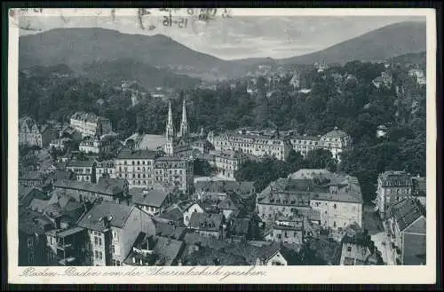 AK Baden-Baden Schwarzwald Ansicht von der Oberrealschule gesehen 1936 gelaufen