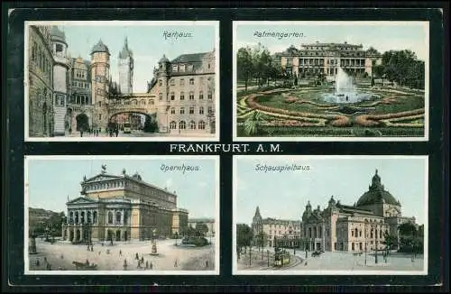 AK Frankfurt am Main Rathaus Schauspielhaus Opernhaus Palmengarten 1907 gelaufen