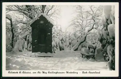 Foto AK Bildstock St. Blasius am Skiweg Siedlinghausen Winterberg Schnee Winter