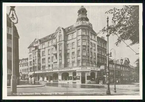 Orig. AK Hamburg St. Pauli, Hotel und Restaurant von Alfred Stein, Reeperbahn 75