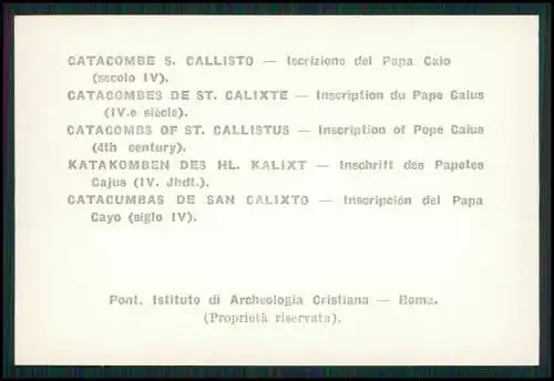 20x Fotografie Rom Lazio - Des Catacombes de St. Calliste historische Ansichten