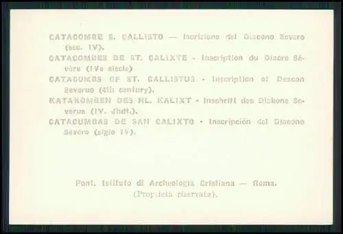 20x Fotografie Rom Lazio - Des Catacombes de St. Calliste historische Ansichten