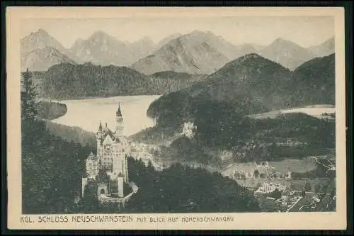6x Original alte Foto AK -Schwangau Schloss Neuschwanstein historische Ansichten