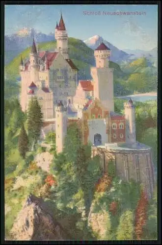 6x Original alte Foto AK -Schwangau Schloss Neuschwanstein historische Ansichten