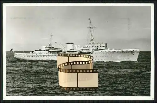 Foto AK Saar Schiff 1934 Parade Flottentender U-Boot-Begleitschiff Kriegsmarine