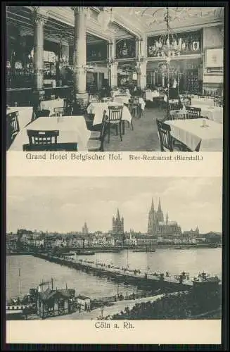 AK Köln Grand Hotel Belgischer Hof, Innenansicht, Blick Altstadt, Schiffbrücke