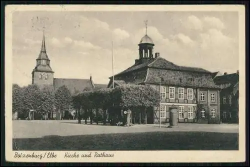 AK Boizenburg an der Elbe Kirche und Rathaus 1942 gelaufen