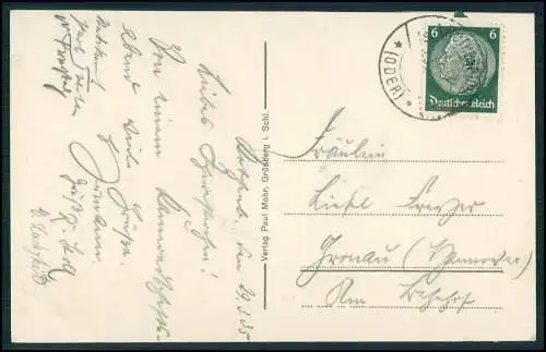 AK Czerwieńsk Rothenburg Oder Schlesien Panorama vom Ort 1935 gelaufen
