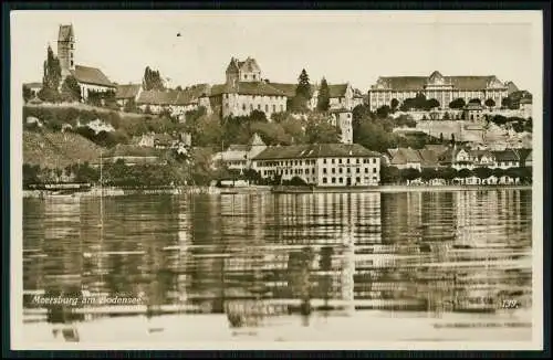 Foto AK Ansichtskarte Meersburg Bodensee, Blick auf Ort vom See 1934 gelaufen