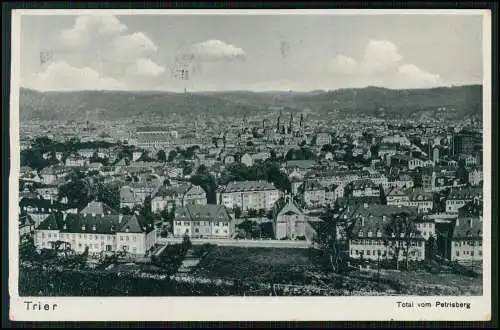 AK Trier Totalansicht der Stadt mit Kirchen, Blick vom Petrisberg 1940 gelaufen