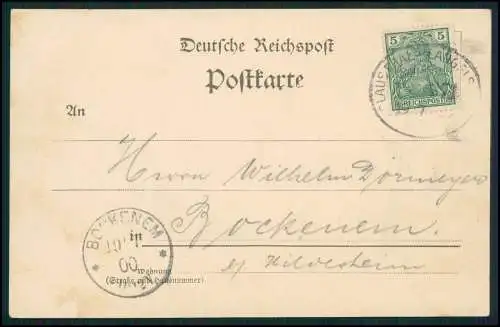 AK Clausthal Zellerfeld am Markt mit Marktkirche uvm. 1900 Bahnpost gelaufen
