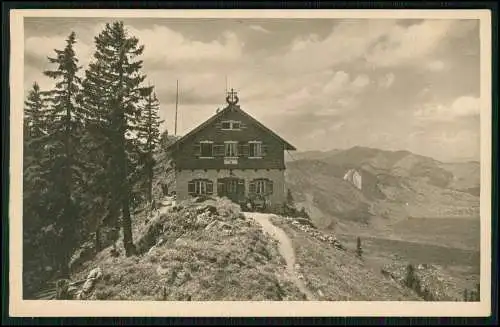 AK Oberammergau Stempel Starnberger Hütte am Lagerjoch am Laberberg-Gipfel