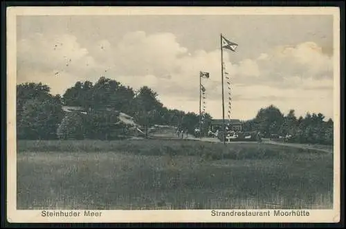 AK Mardorf Steinhuder Meer Strandgaststätte Moorhütte Landpoststempel ü Wunstorf