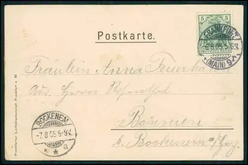 AK Litho Lithographie Gruß aus Frankfurt am Main Schillerplatz 1905 gelaufen