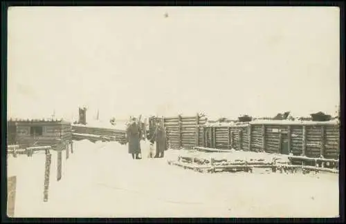 2x Foto AK 1.WK Bunker Graben Stellung Unterstände 1917 Russ. Sperren Hochwasser