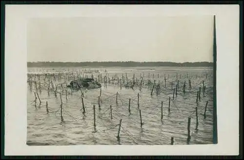 2x Foto AK 1.WK Bunker Graben Stellung Unterstände 1917 Russ. Sperren Hochwasser