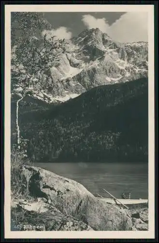 2x Foto AK Garmisch Partenkirchen in Oberbayern, Eibseehotel mit Zugspitze 1933