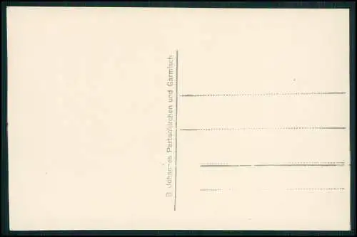2x Foto AK Garmisch Partenkirchen in Oberbayern, Das alte Haus 1925 gelaufen