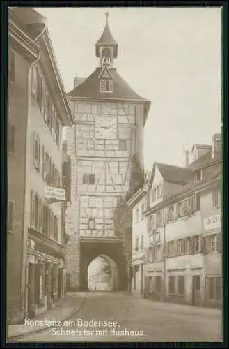 Echt Foto AK Konstanz Bodensee Schnetztor Hushaus Strassenansicht Bäckerei 1925