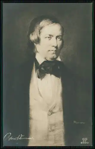 AK Künstler Ansichtskarte Postkarte Komponist Robert Schumann Pianist, Portrait