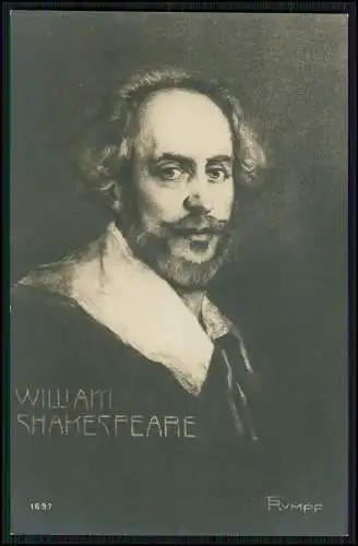 Künstler-AK Fritz Rumpf Portrait des Schriftstellers William Shakespeare