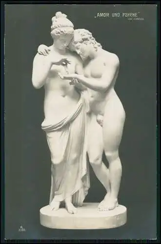 7x AK Künstler Damen Akt Statuengruppen und Einzel-Statuen Amor Grazien .....uvm