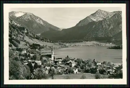 2x Foto Blick auf den Schliersee und Bauerntheater mit Gasthof Seehaus 1936