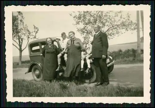 4x Foto Fahrzeug Pkw Oldtimer Opel 6 am Völkerschlachtdenkmal Leipzig 1938