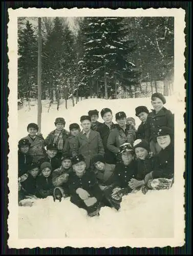 7x Foto 1x AK Bergen Traunstein Obb. Erholungsheim der DAF 1942 Jungs Pimpfe