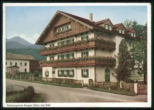 7x Foto 1x AK Bergen Traunstein Obb. Erholungsheim der DAF 1942 Jungs Pimpfe