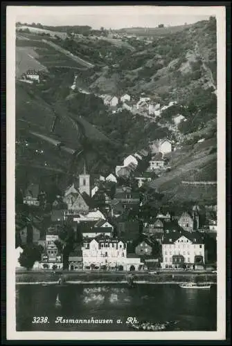 Echt Foto Postkarte AK Assmannshausen Rüdesheim am Rhein Teilansicht Hotel Anker