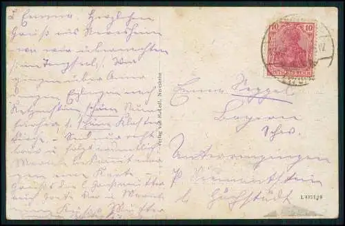 AK Neresheim Baden Württemberg Portal an der Schlosskirche 1911 gelaufen